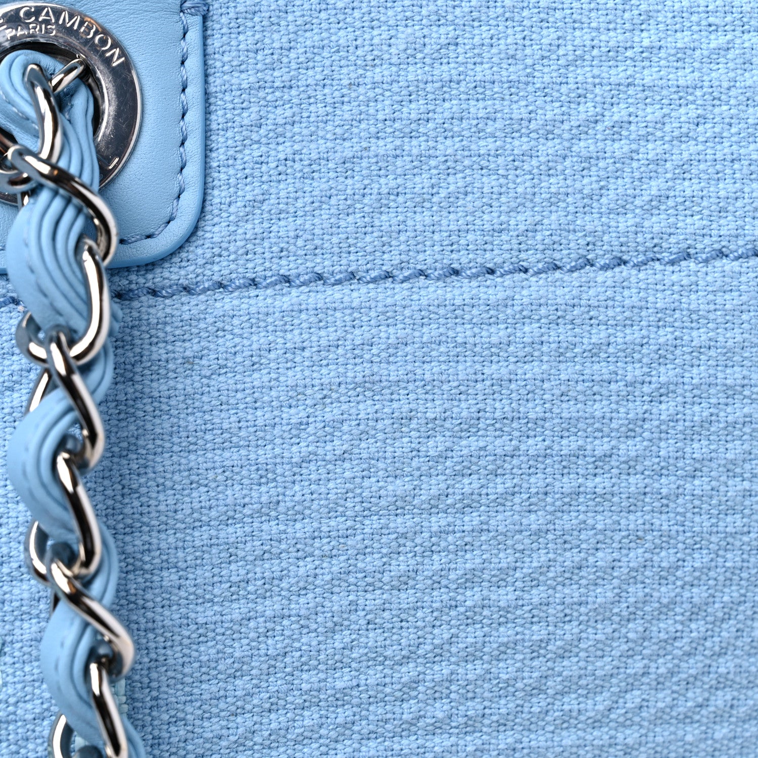 Chanel Mixed Fibers Medium Deauville Tote Light Blue 14 of 14