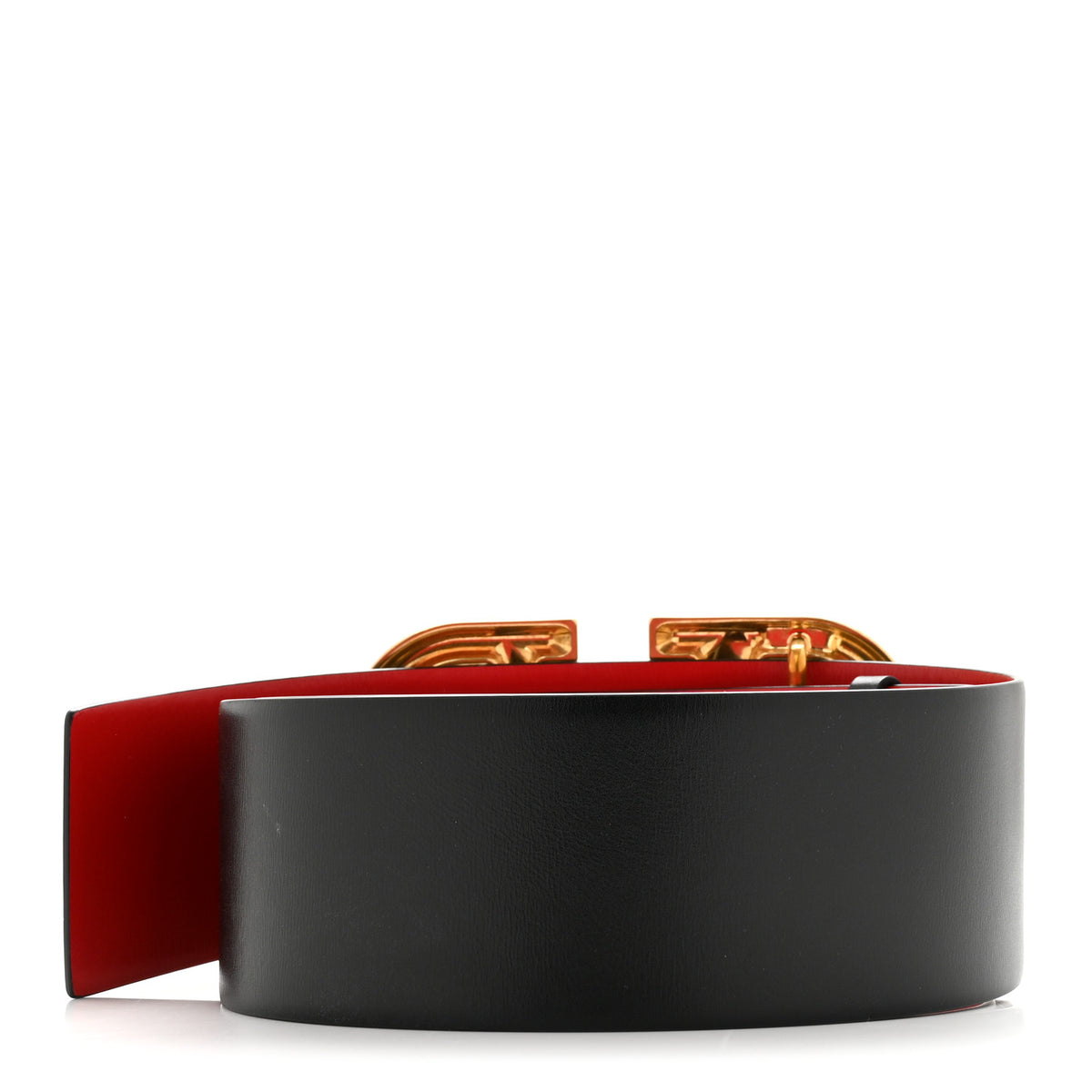 Glossy Calfskin 70mm VLogo Reversible Belt 90 36 Black Rouge Pur