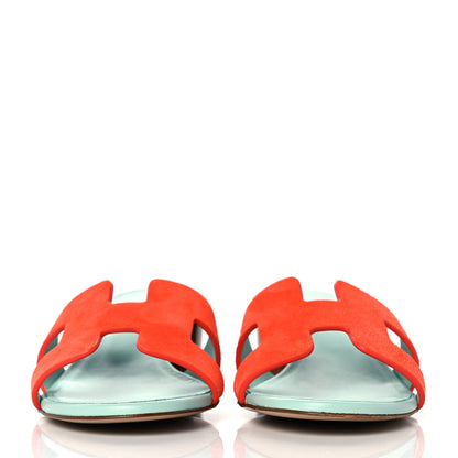 Hermes Suede Goatskin Oasis Sandals 37 Rose Sorbet 2 of 9