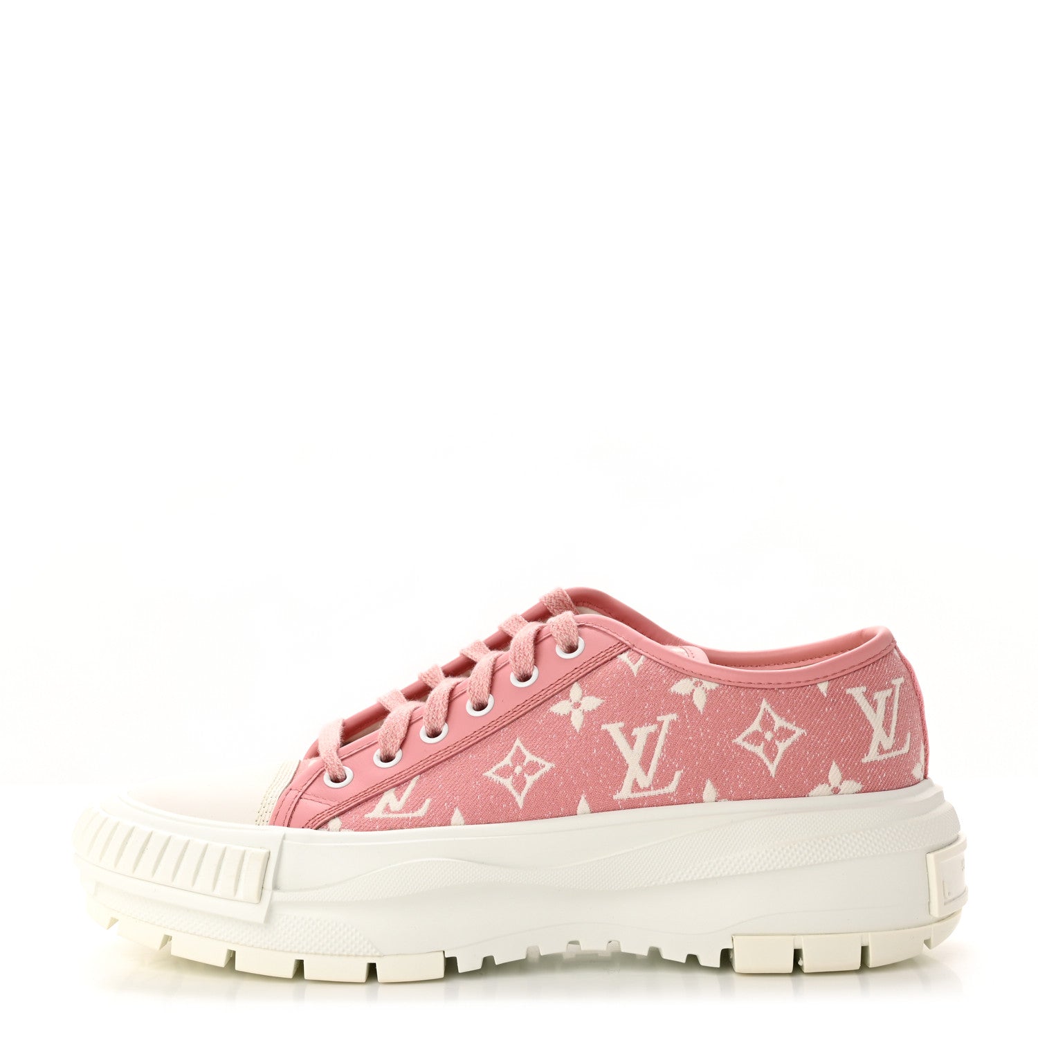 Louis Vuitton Denim Monogram Squad Sneakers 38.5 Pink 1 of 15