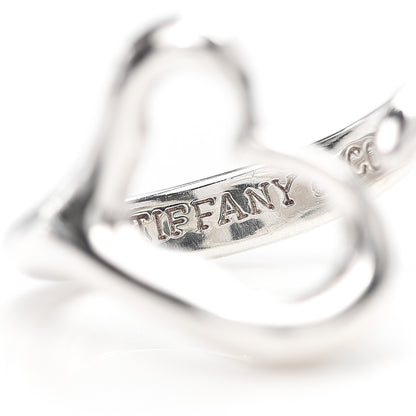 Tiffany Sterling Silver Elsa Peretti Open Heart Ring 48 4.5 5 of 6