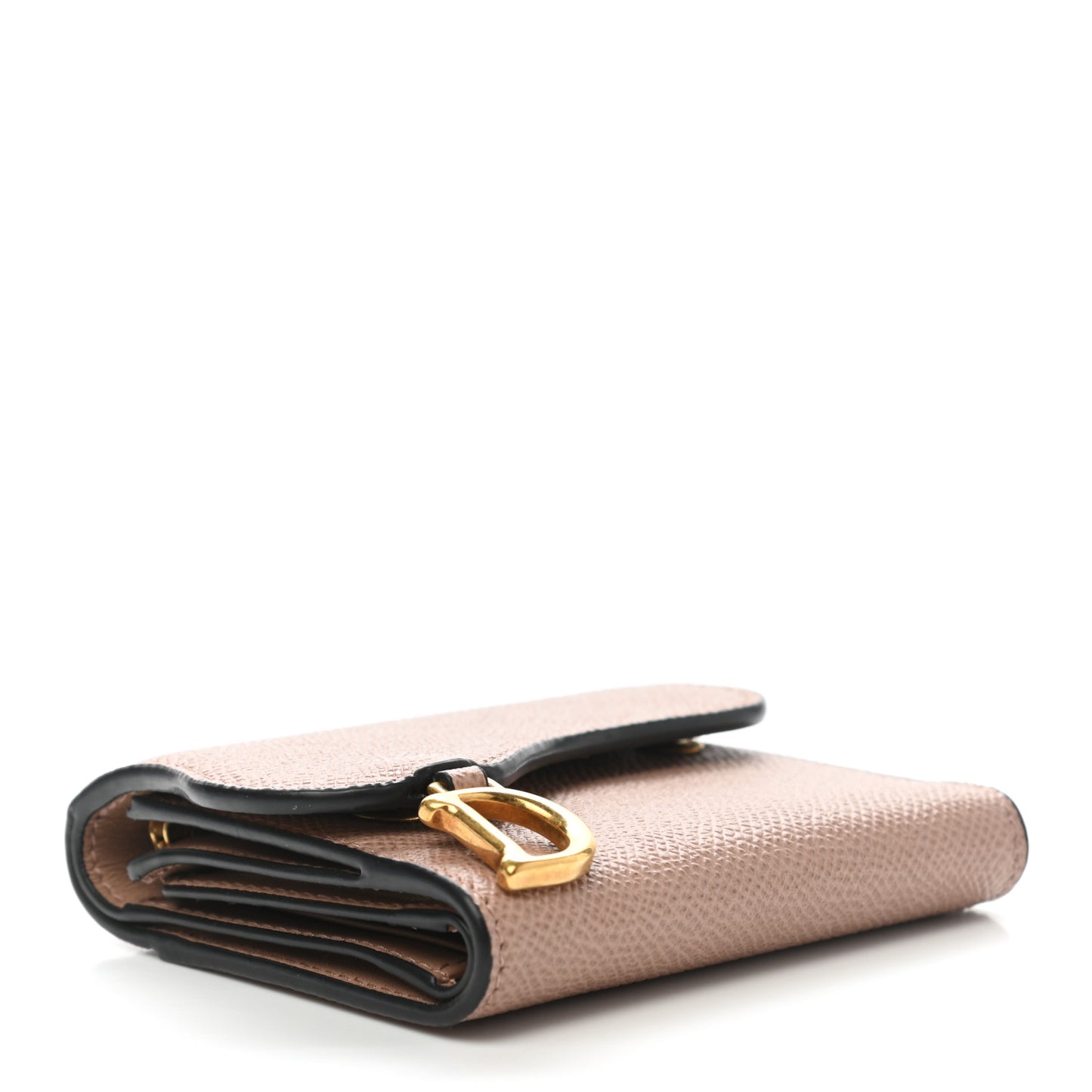 Grained Calfskin Saddle Lotus Wallet Blush