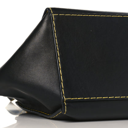 Celine Smooth Calfskin Yellow Stitching Medium Trapeze Black 8 of 10
