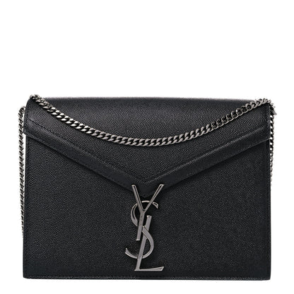 Saint Laurent Grain De Poudre Monogram Cassandra Clasp Bag Black 1 of 10