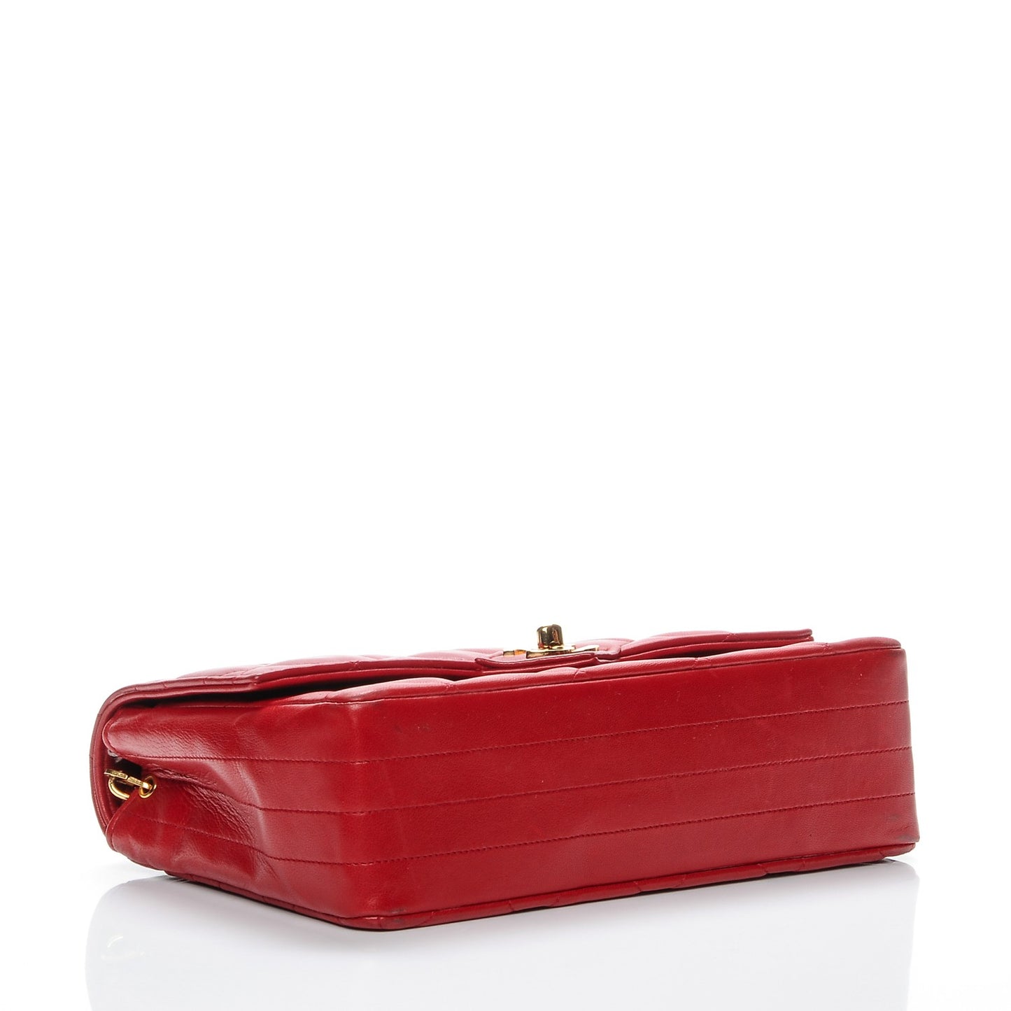 Lambskin Quilted Medium Single Flap Red