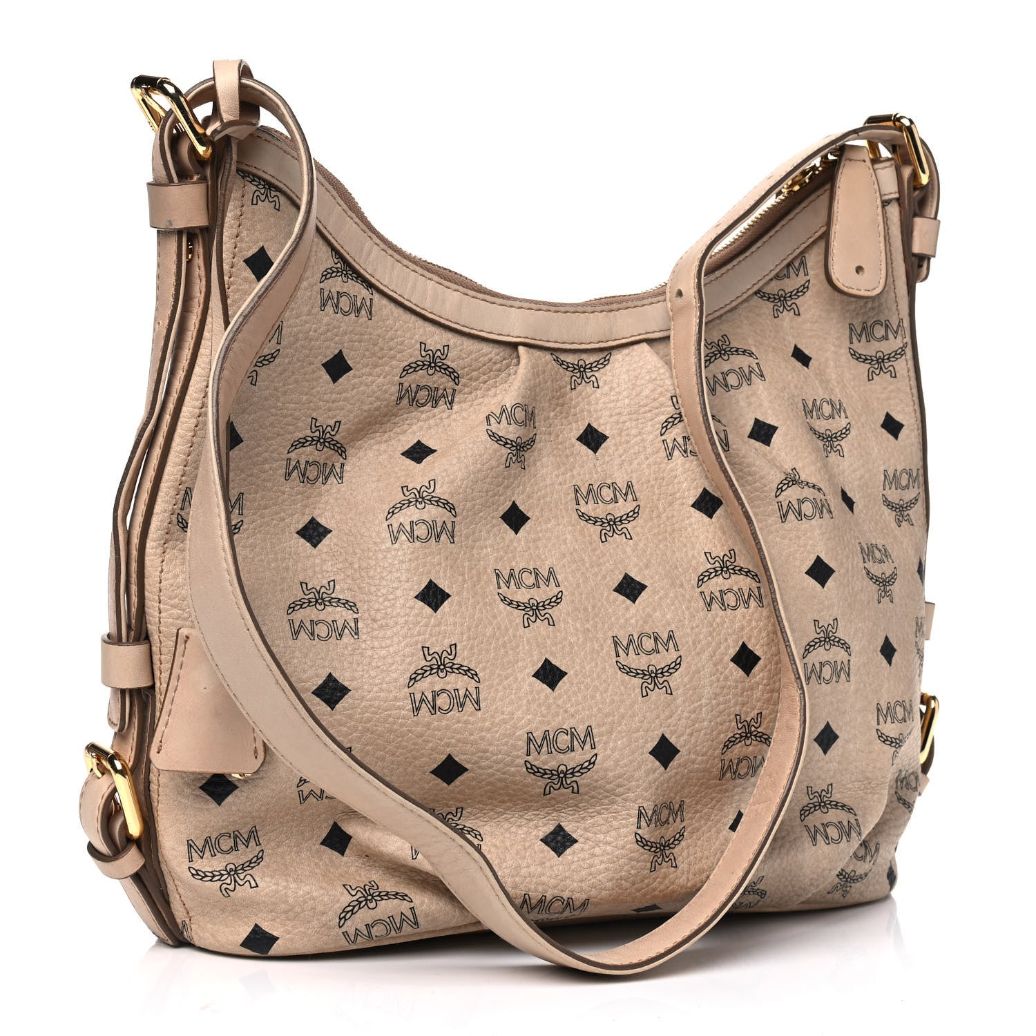 MCM Visetos Hobo Beige 2 of 13