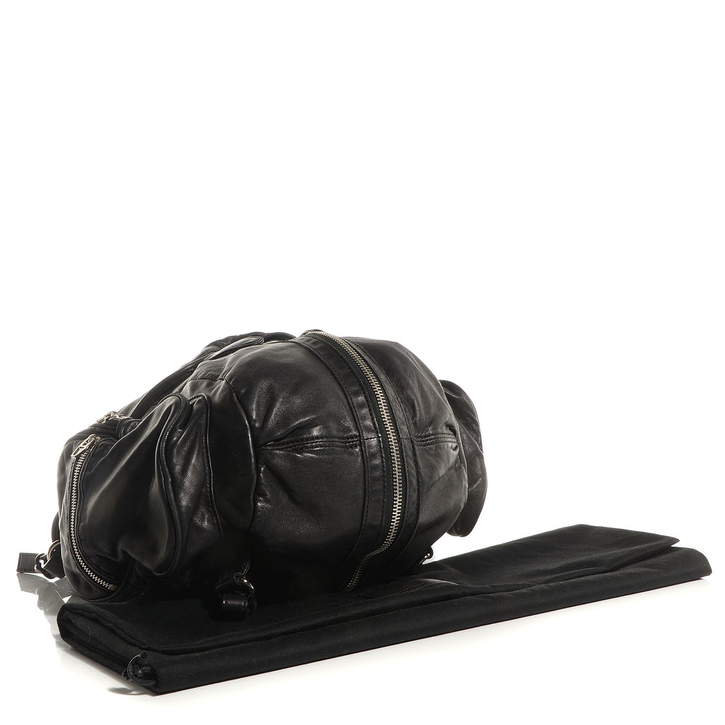Lambskin Marti Backpack Washed Black with Nickel Hardware