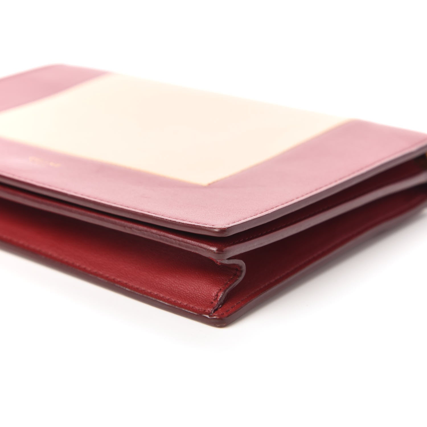 Celine Smooth Lambskin Frame Evening Chain Clutch Ruby Nude 7 of 10