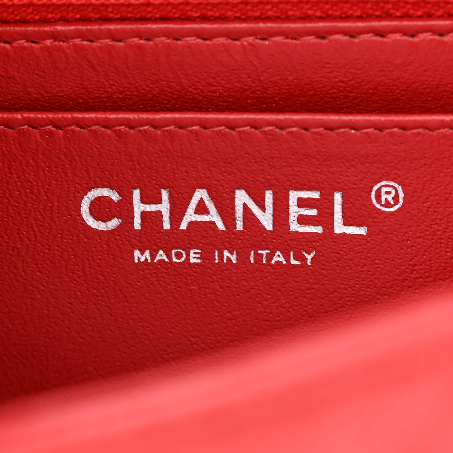 Caviar Quilted Mini Square Flap Red