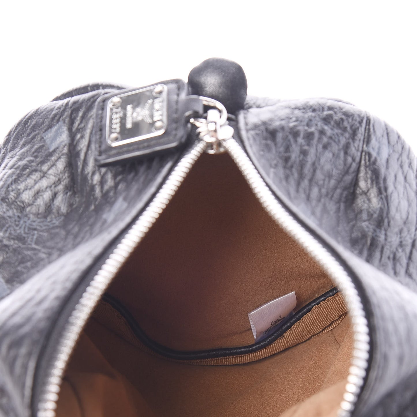 Calfskin Visetos Rabbit Zoo Doll Crossbody Black
