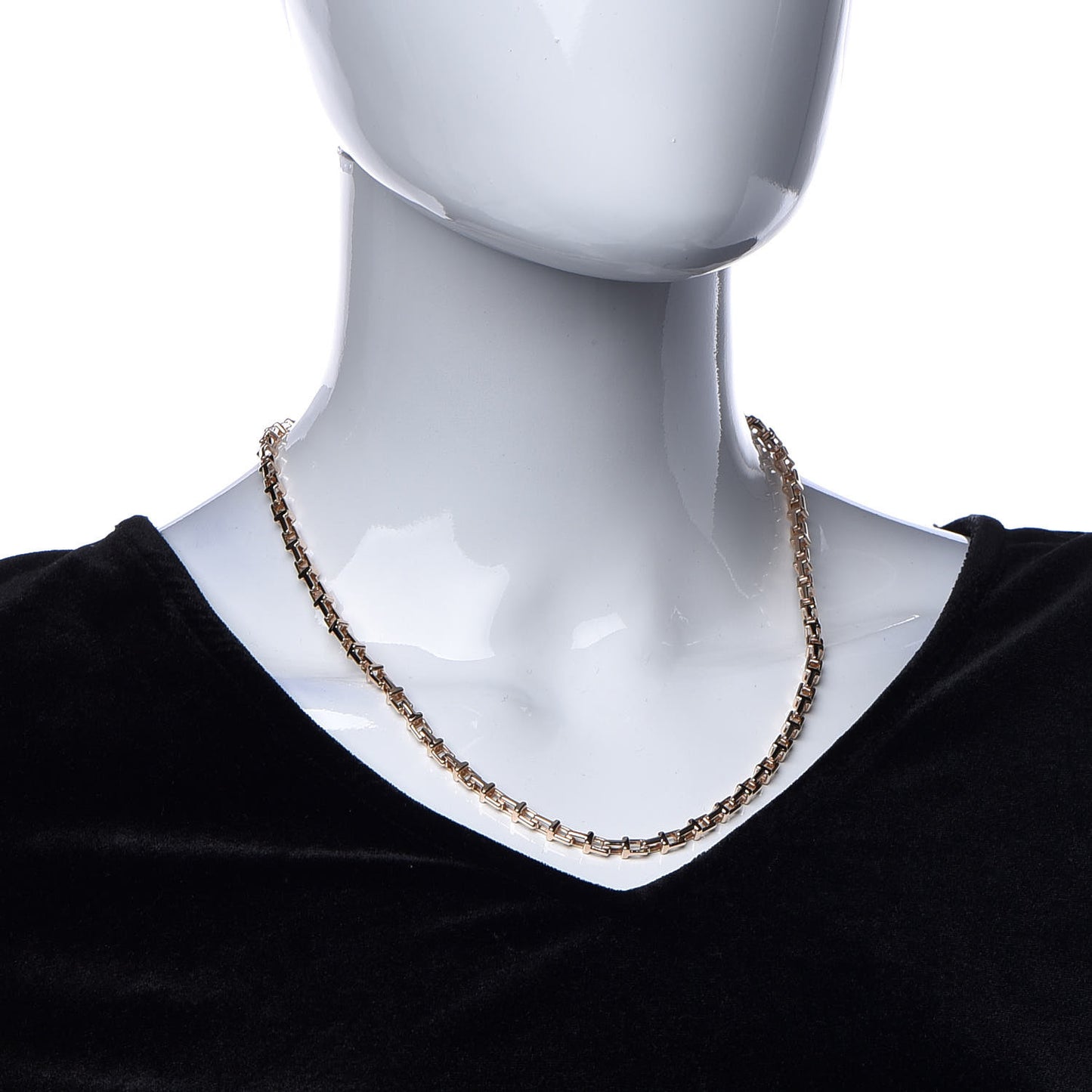 18K Rose Gold T Narrow Chain Necklace