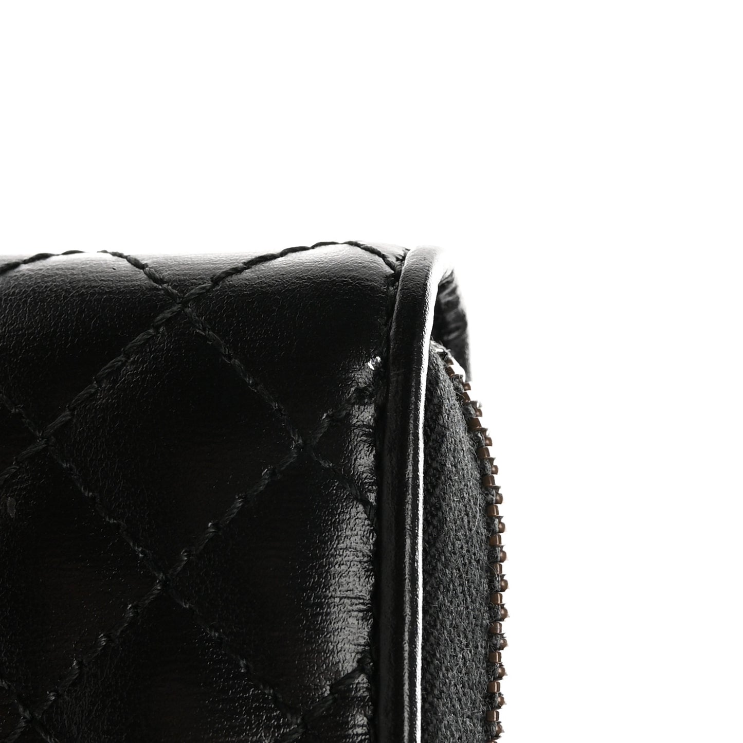 Calfskin Web Trapuntata GG Zip Around Wallet Black
