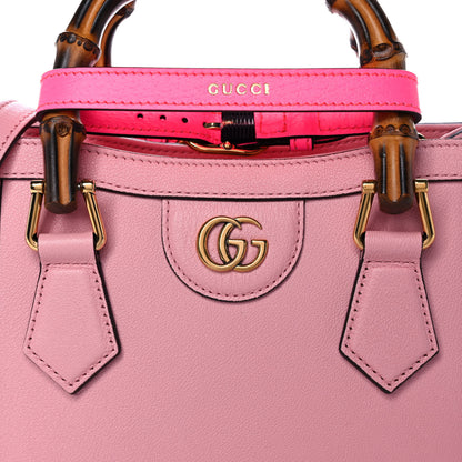 Gucci Wonka Grain Calfskin Mini Diana Tote Bag Wild Rose Fuxia Fluo 9 of 13