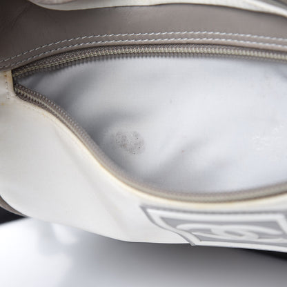 Chanel Nylon Calfskin CC Backpack White Gray 25 of 25
