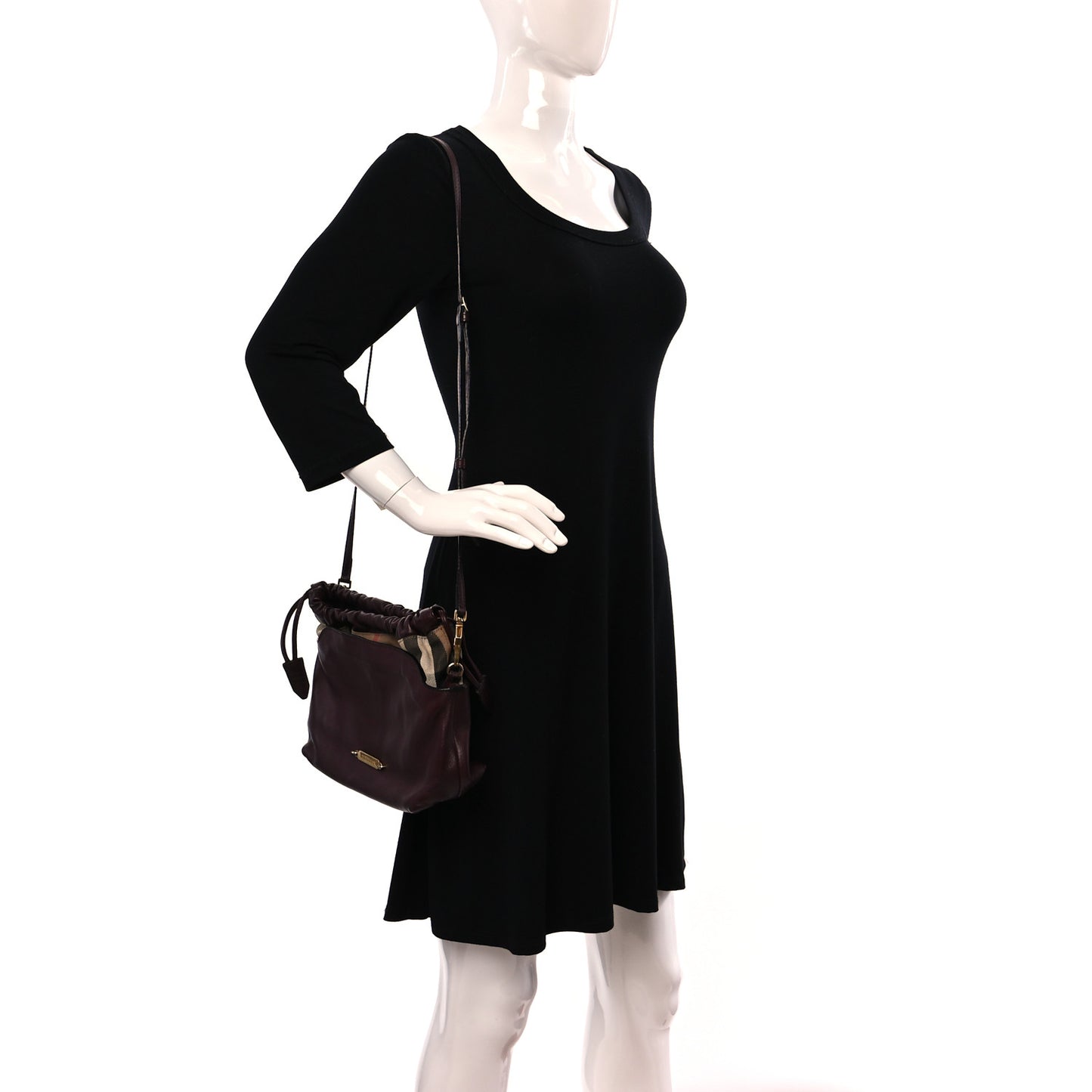 Calfskin House Check Little Crush Deep Claret