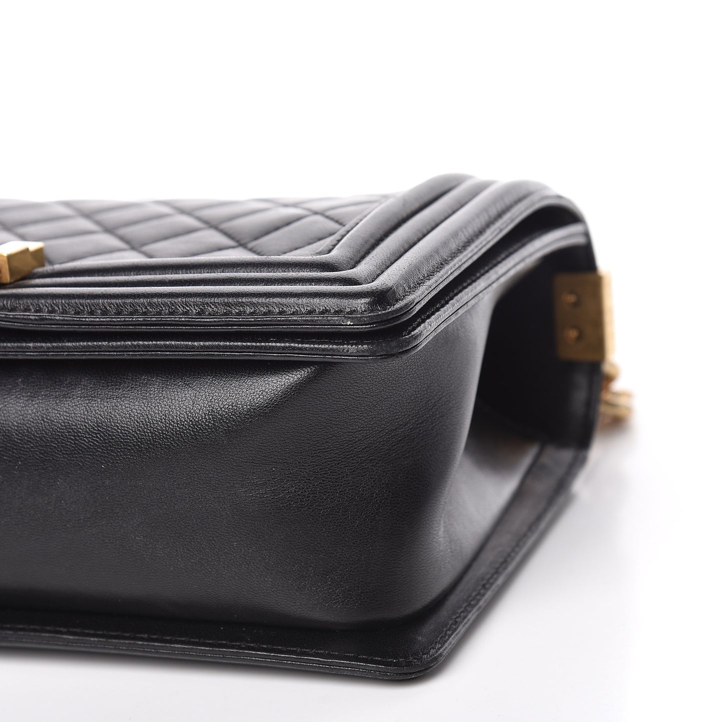 Lambskin Quilted Medium Boy Flap Black
