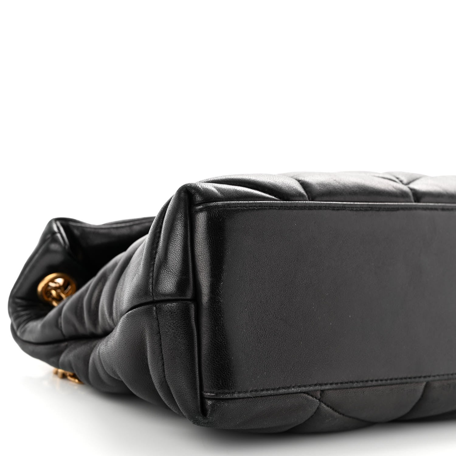 Saint Laurent Lambskin Quilted Small Loulou Puffer Monogram Chain Satchel Black 8 of 9
