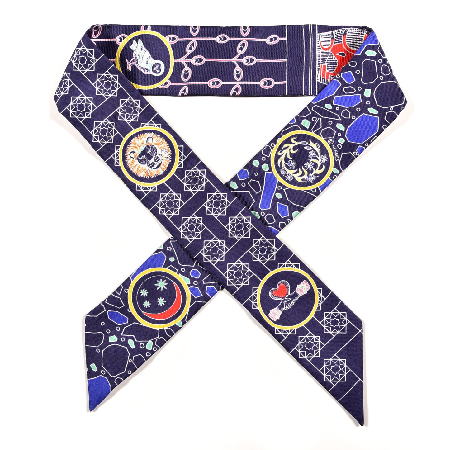 Silk La Danse Des Amazones Twilly Indigo Jaune Multicolor
