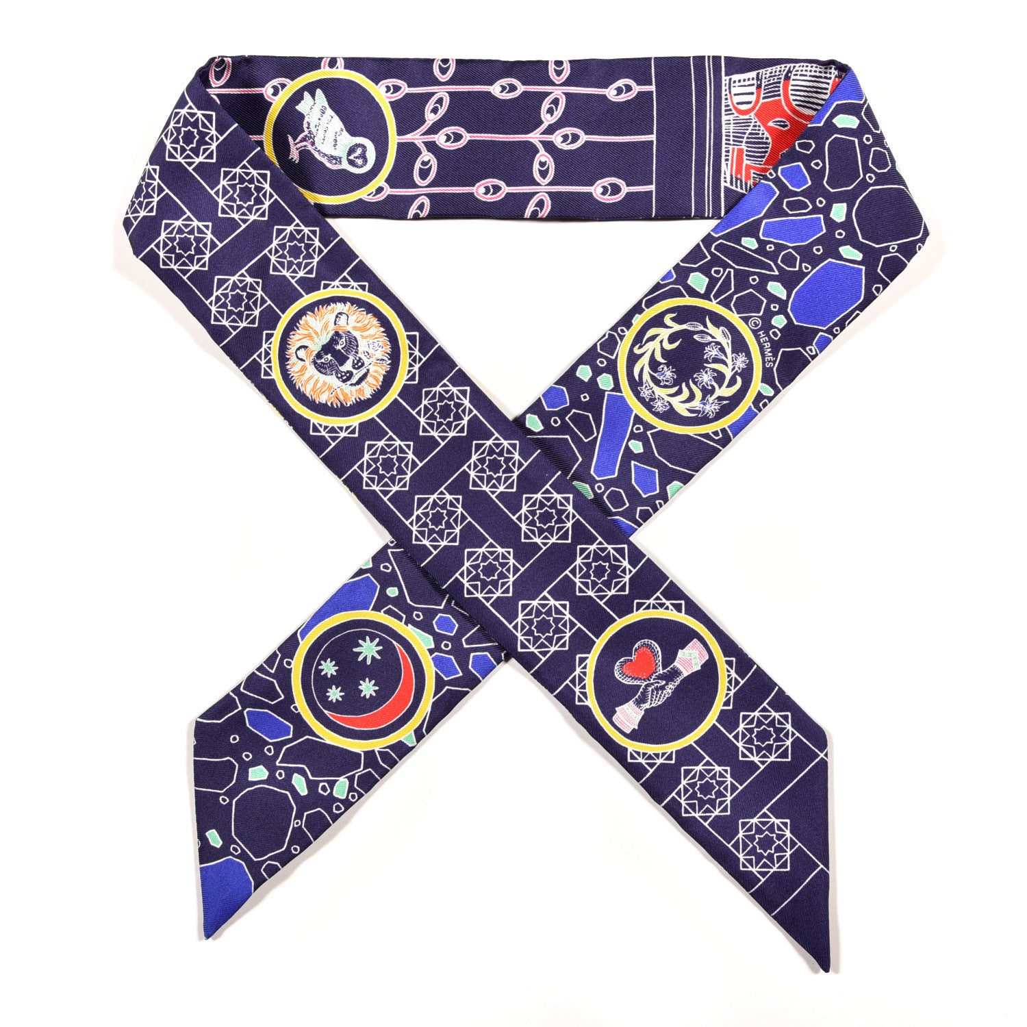 Hermes Silk La Danse Des Amazones Twilly Indigo Jaune Multicolor 1 of 4