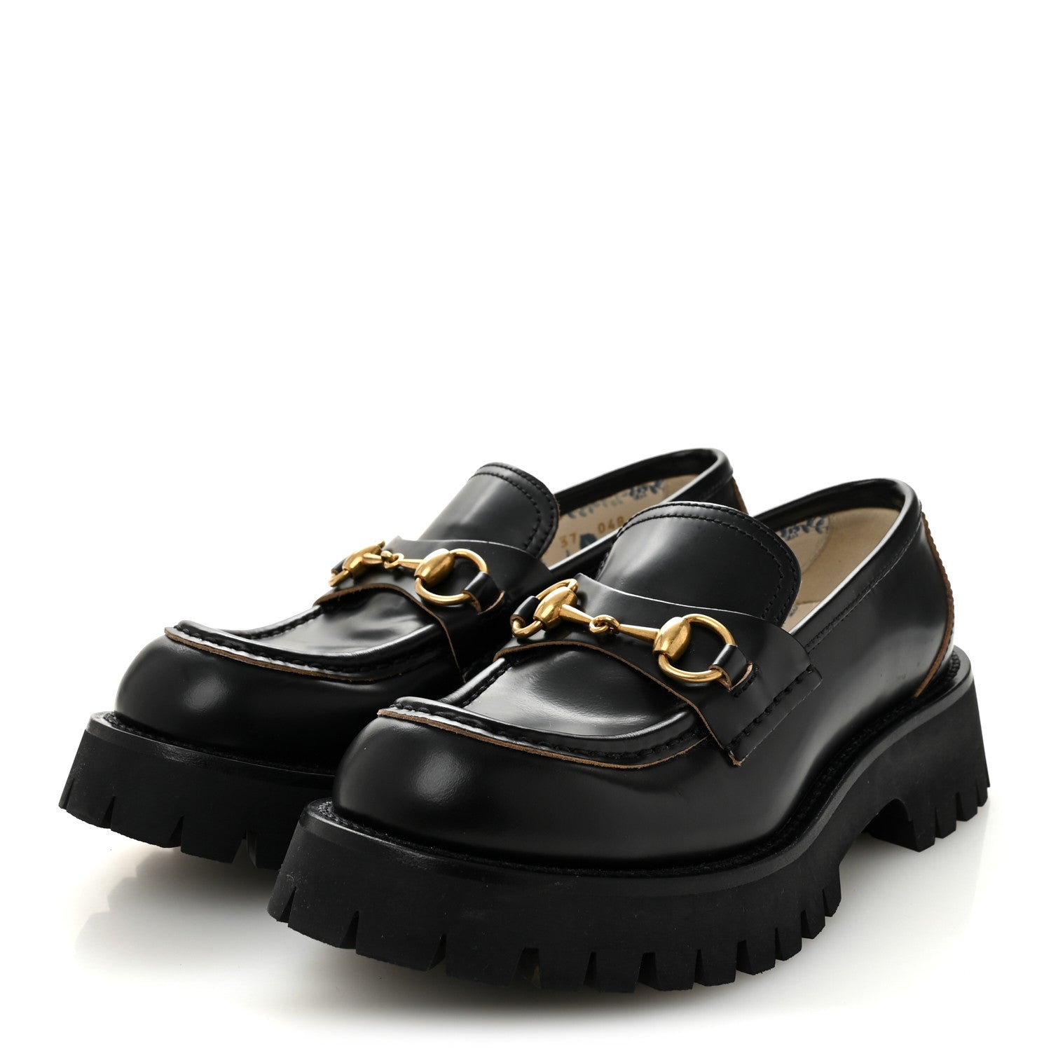 Gucci Cordovan Lux Womens Harald Horsebit 25mm Platform Loafers 37 Black 4 of 10