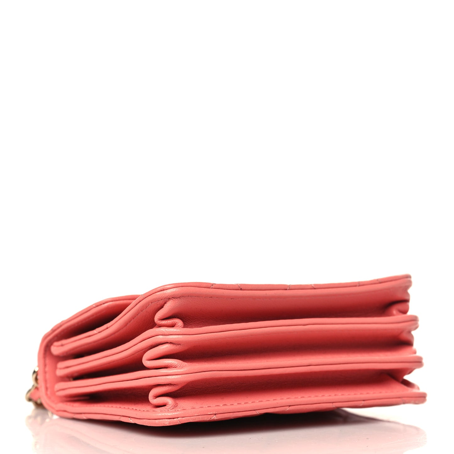 Lambskin Quilted Top Handle Flap Clutch With Chain Pink