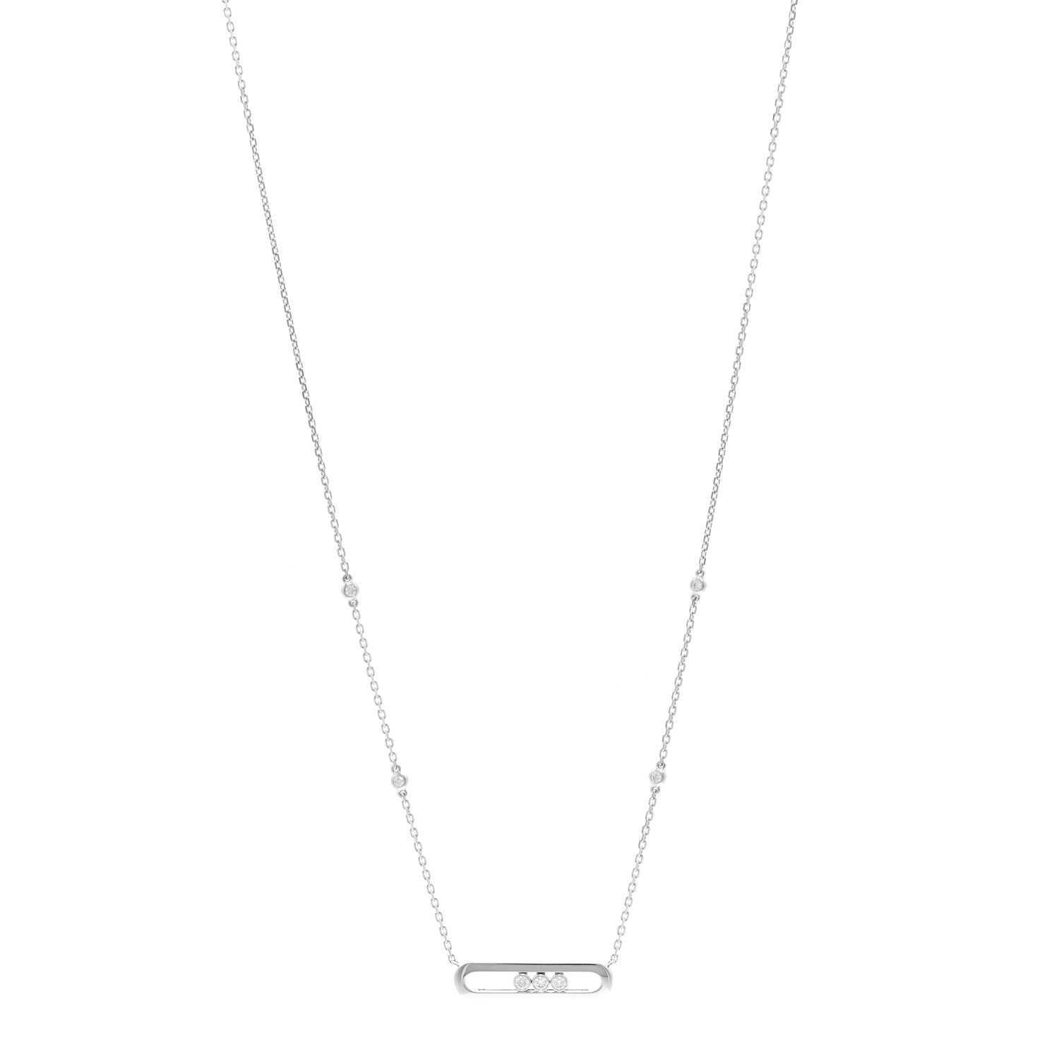 Messika 18K White Gold Diamond Baby Move Necklace 1 of 5