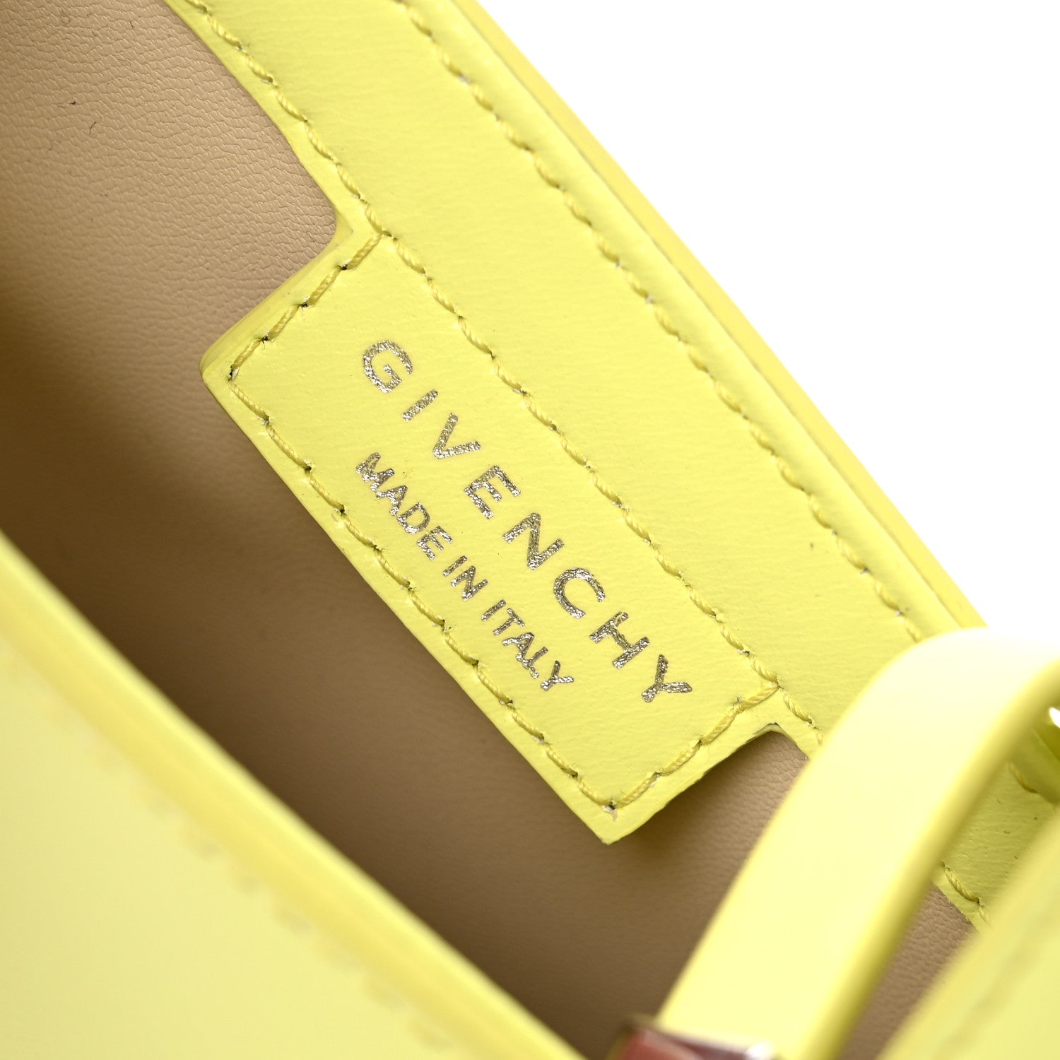 Givenchy Box Calfskin Mini Cut Out Shoulder Bag Neon Yellow 6 of 12