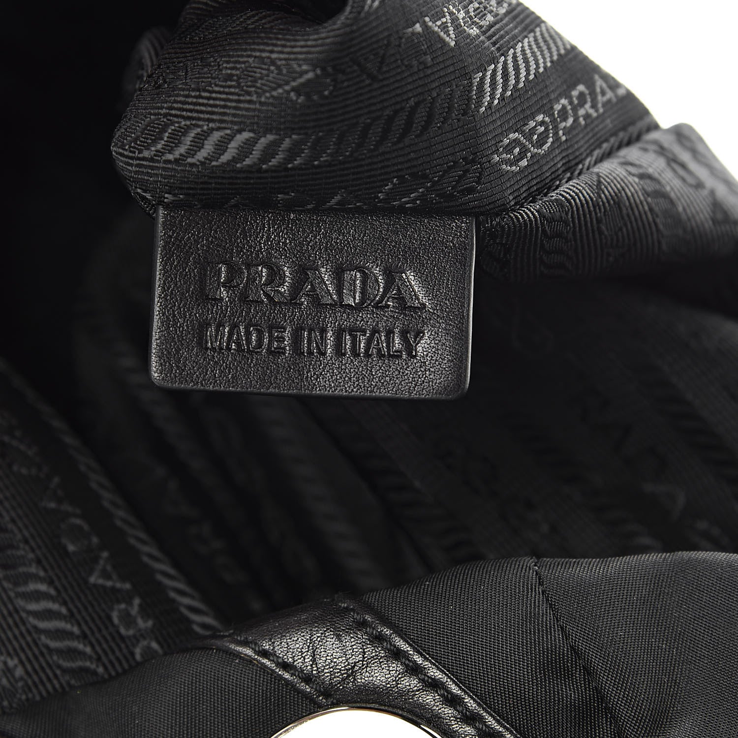Prada Tessuto Nylon Calfskin Chain Shoulder Bag Black 8 of 12