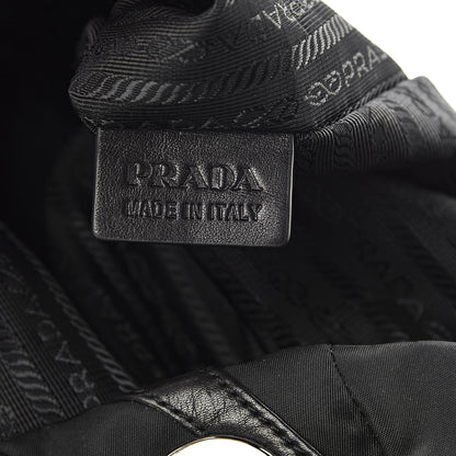 Prada Tessuto Nylon Calfskin Chain Shoulder Bag Black 8 of 12