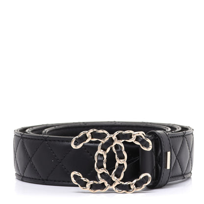 Chanel Lambskin Quilted CC Chain Belt 85 34 Black 1 of 4