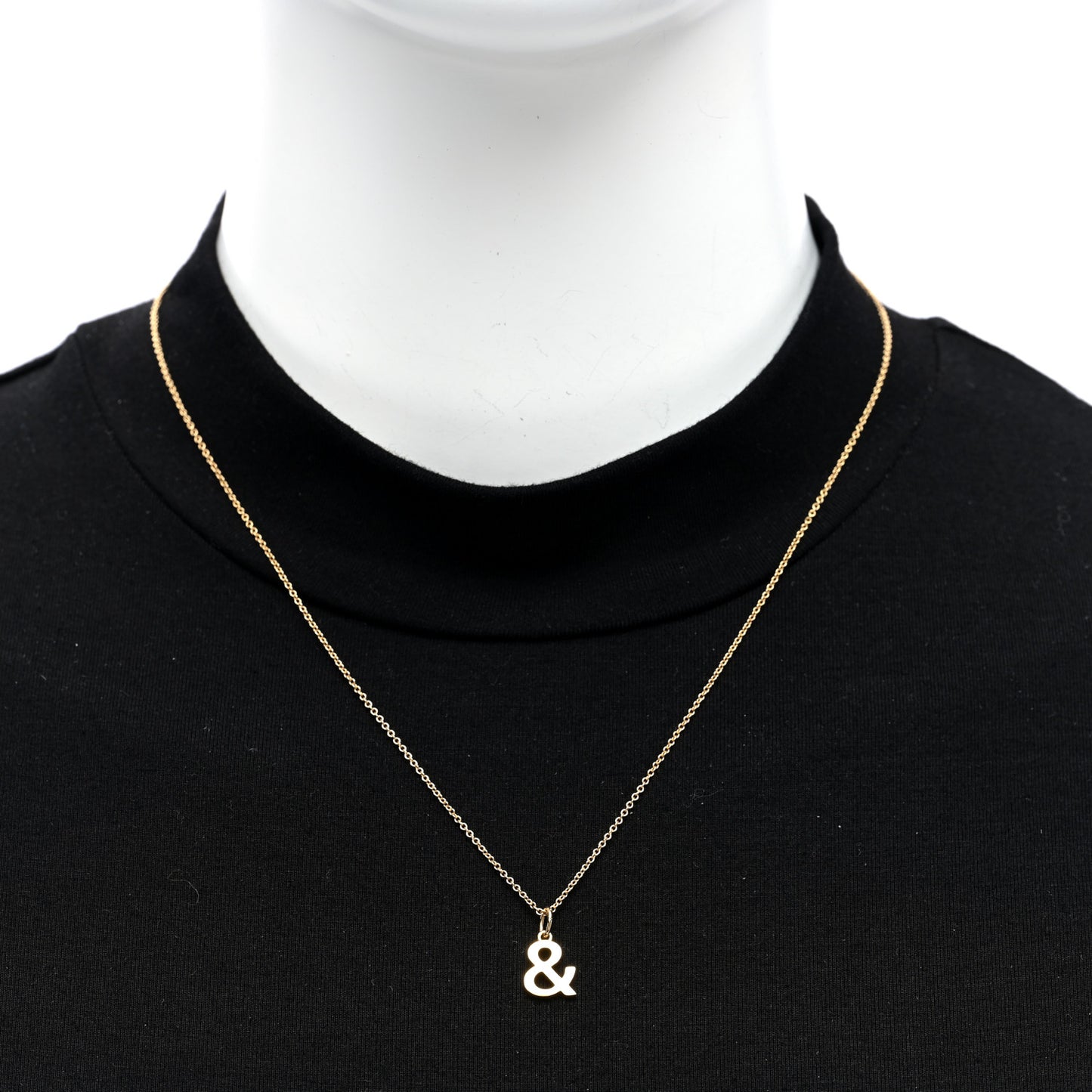 18K Yellow Gold Ampersand Pendant Necklace