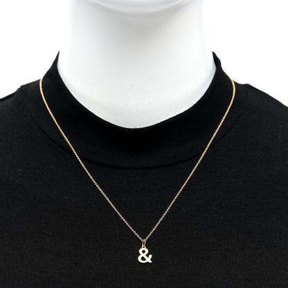Tiffany 18K Yellow Gold Ampersand Pendant Necklace 2 of 5