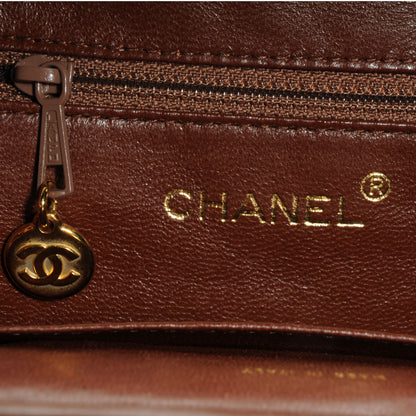 Chanel Lambskin Quilted Bekko Chain Kiss Lock Frame Bag Brown 7 of 7