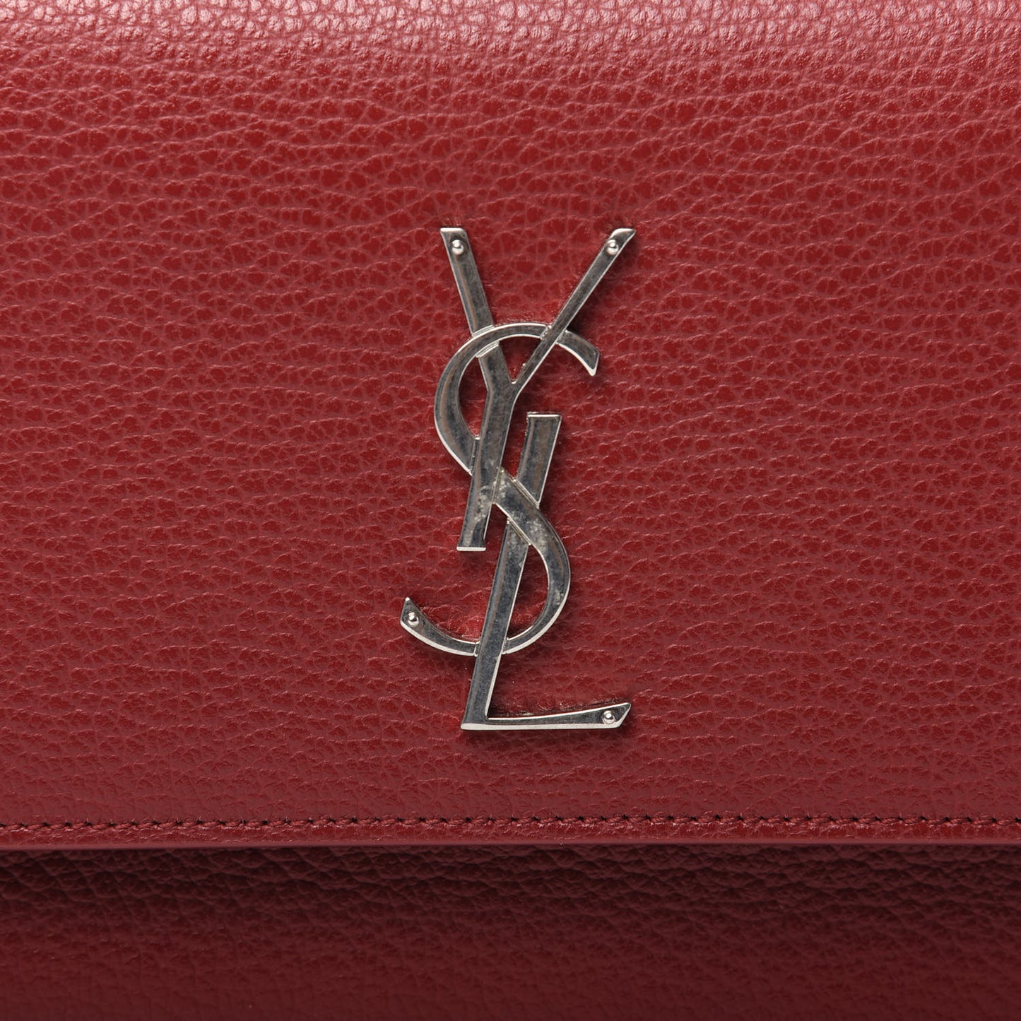 Grained Calfskin Medium Monogram Sunset Satchel Red
