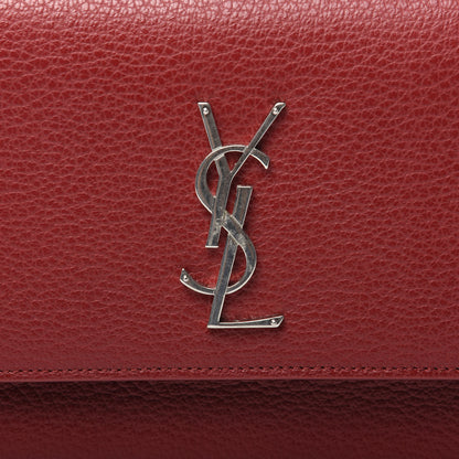 Saint Laurent Grained Calfskin Medium Monogram Sunset Satchel Red 9 of 10