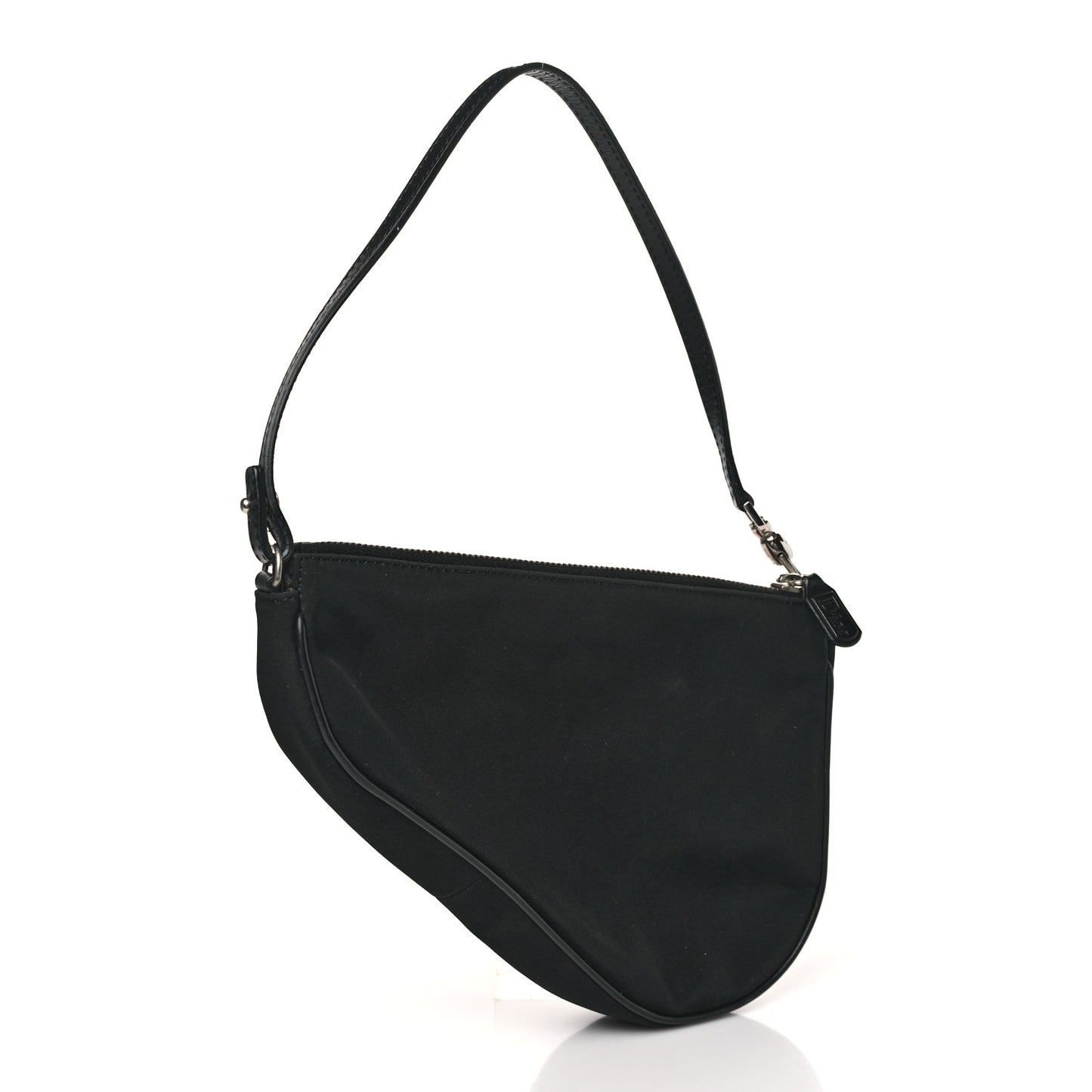 Canvas Stitched Flower Sequins Mini Saddle Pochette Black Red