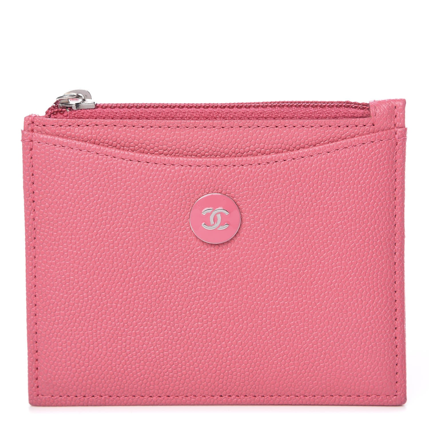 Chanel Caviar CC Zip Card Holder Pink 1 of 7