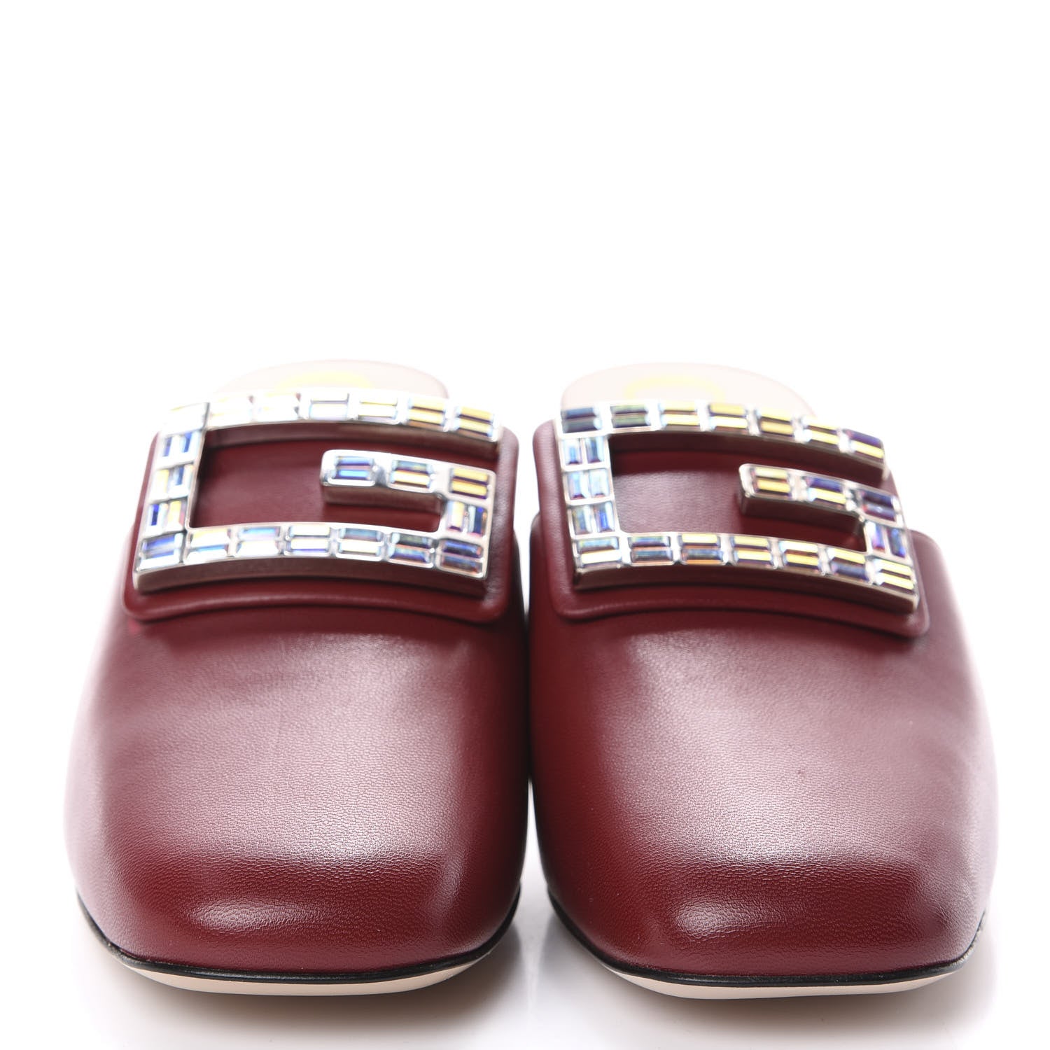 Gucci Malaga Kid Crystal Square G Madelyn Mules 38 Romantic Cerise 2 of 7