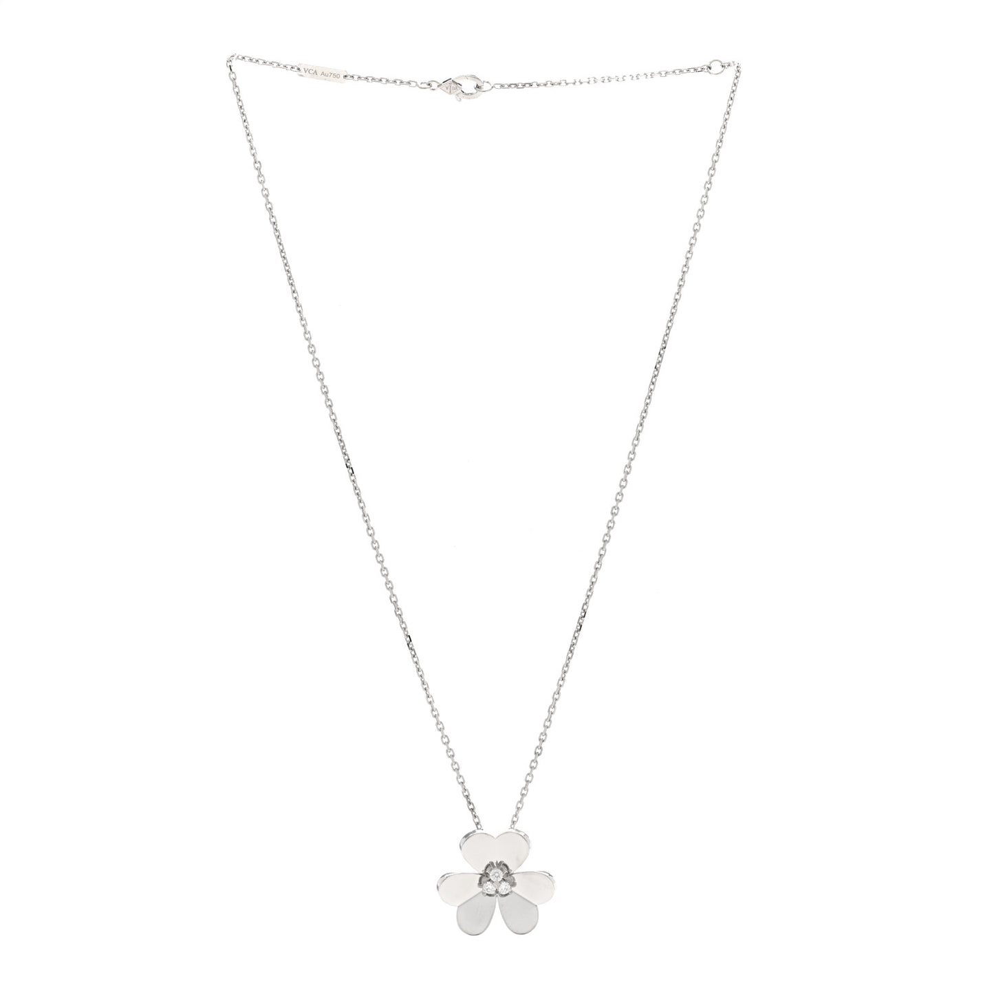 18K White Gold Diamond Large Frivole Pendant Necklace