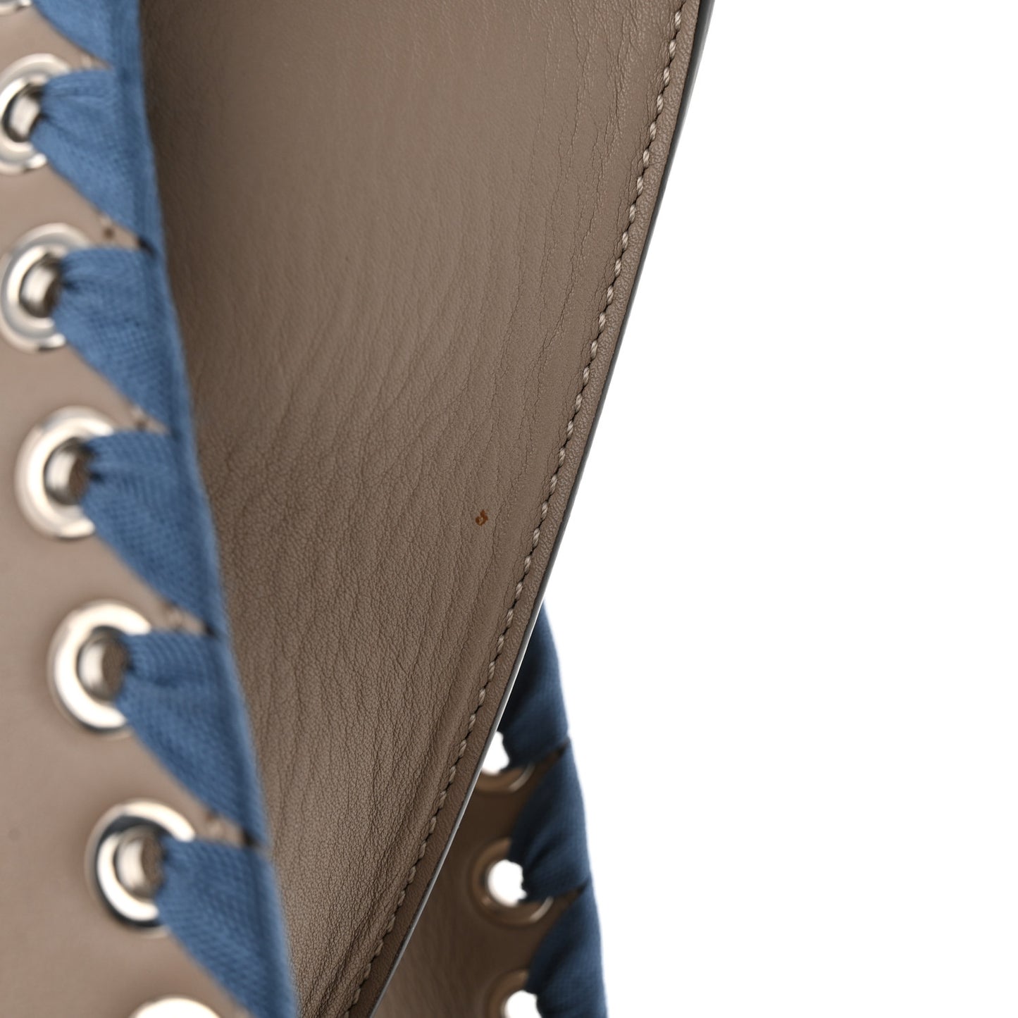 Vitello Dolce Ribbon Lace Up Petite 3Jours Tote Tortora Ceruleo