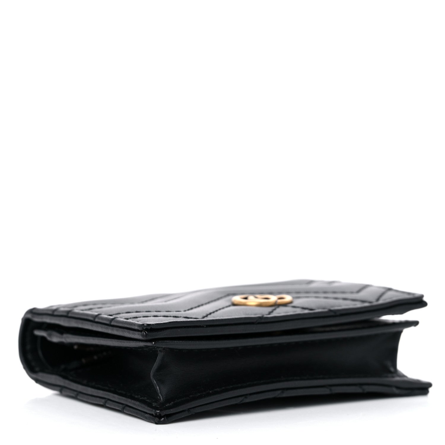 Gucci Calfskin Matelasse GG Marmont Card Case Wallet Black 4 of 10