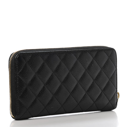 Chanel Caviar Quilted Large Gusset Zip Around Wallet Black 2 of 4