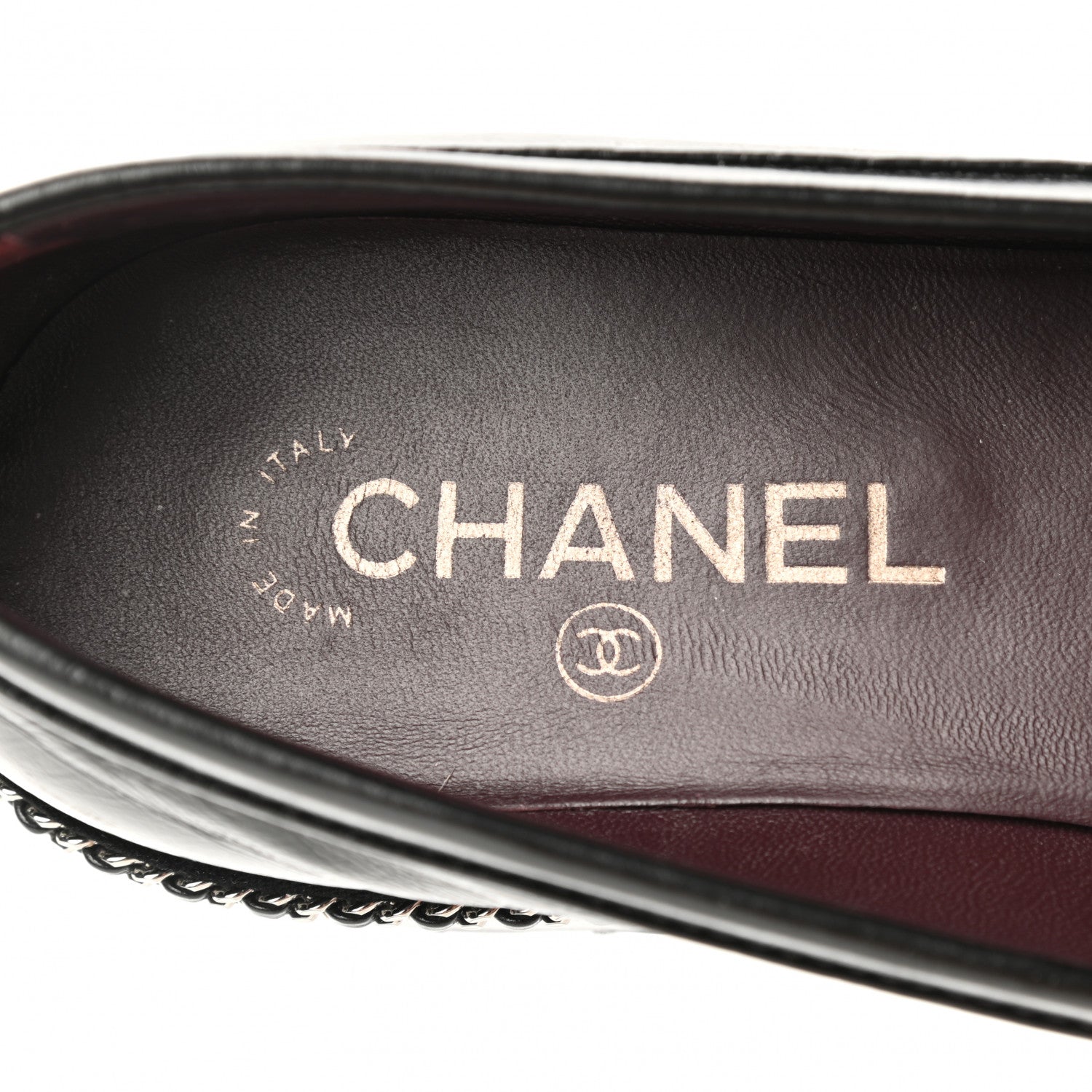 Chanel Crinkled Calfskin Velvet CC Chain Mocassin Loafers 38.5 Black 7 of 10