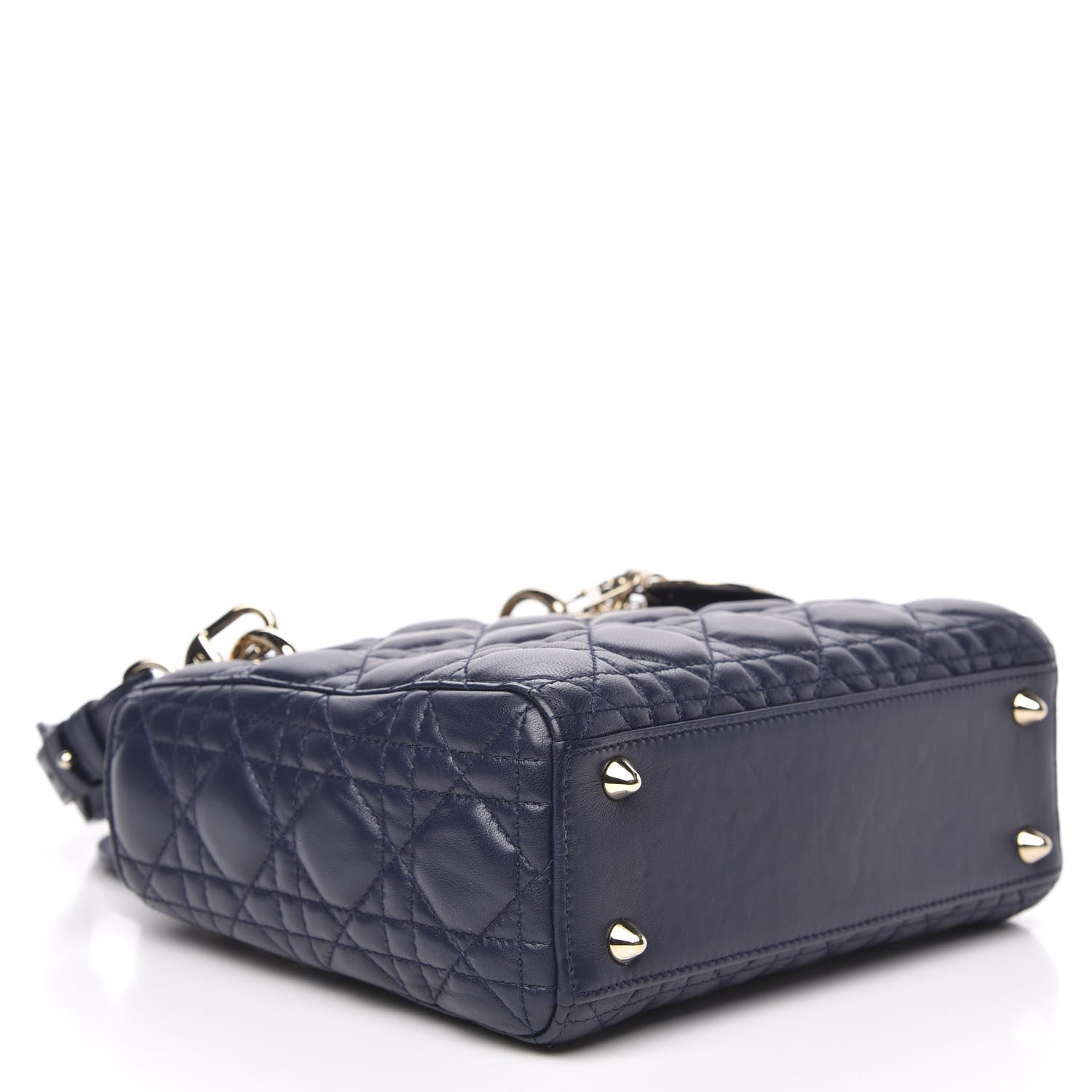 Christian Dior Lambskin Cannage Small Lucky Badges My Lady Dior Navy 4 of 11