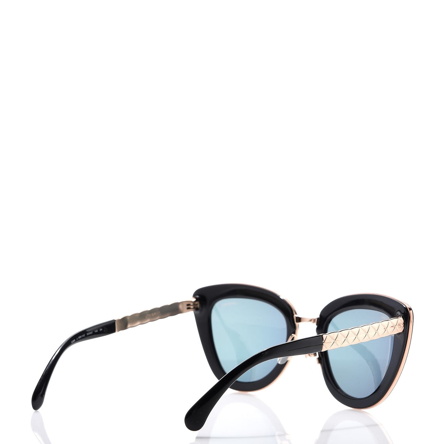 Cat Eye Quilted Sunglasses 5368 Black Pink