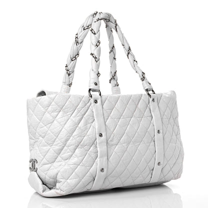 Chanel Distressed Lambskin Vintage Ligne Lady Braid XL Tote White 2 of 18