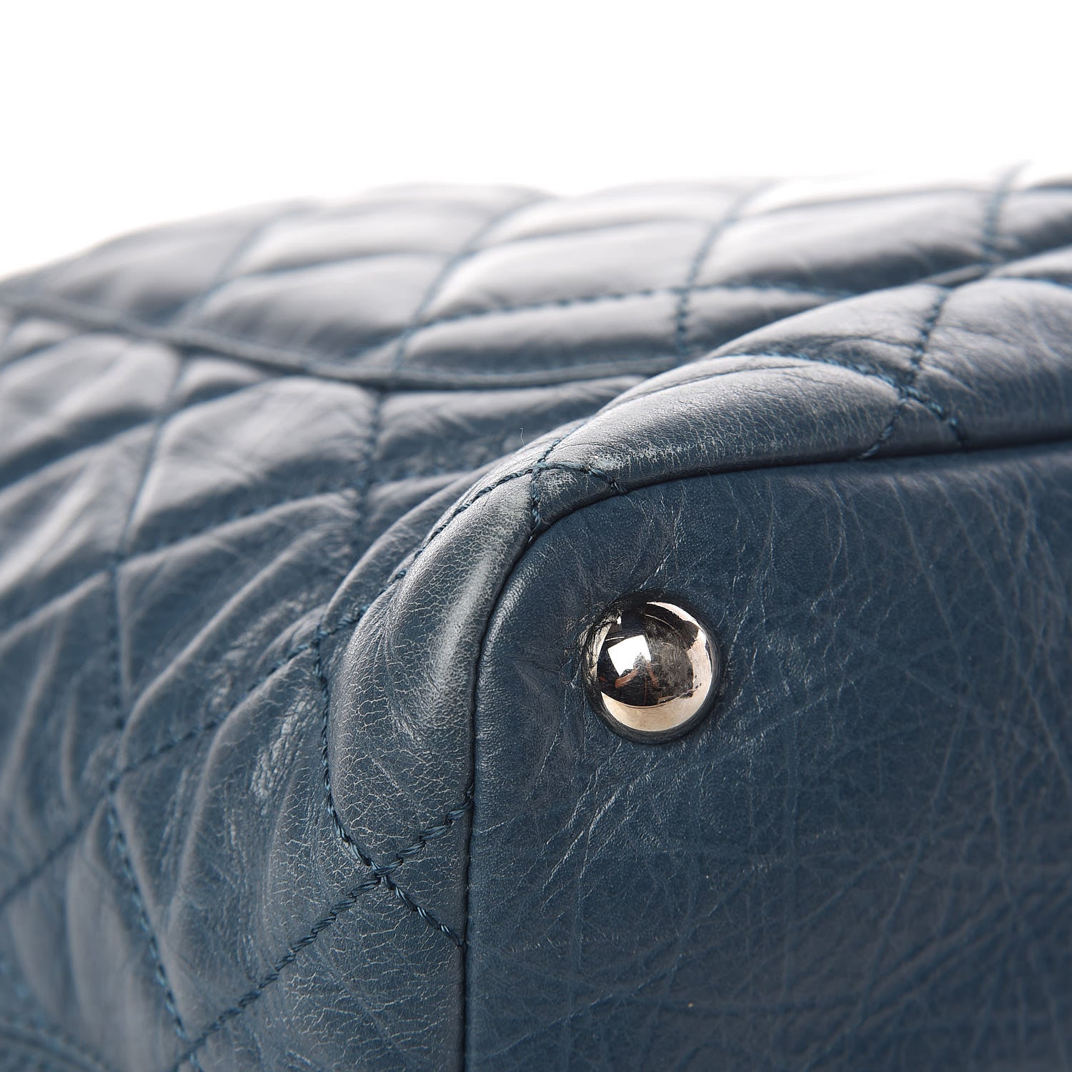 Chanel Aged Calfskin Quilted Large Cotton Club Tote Blue 15 of 20
