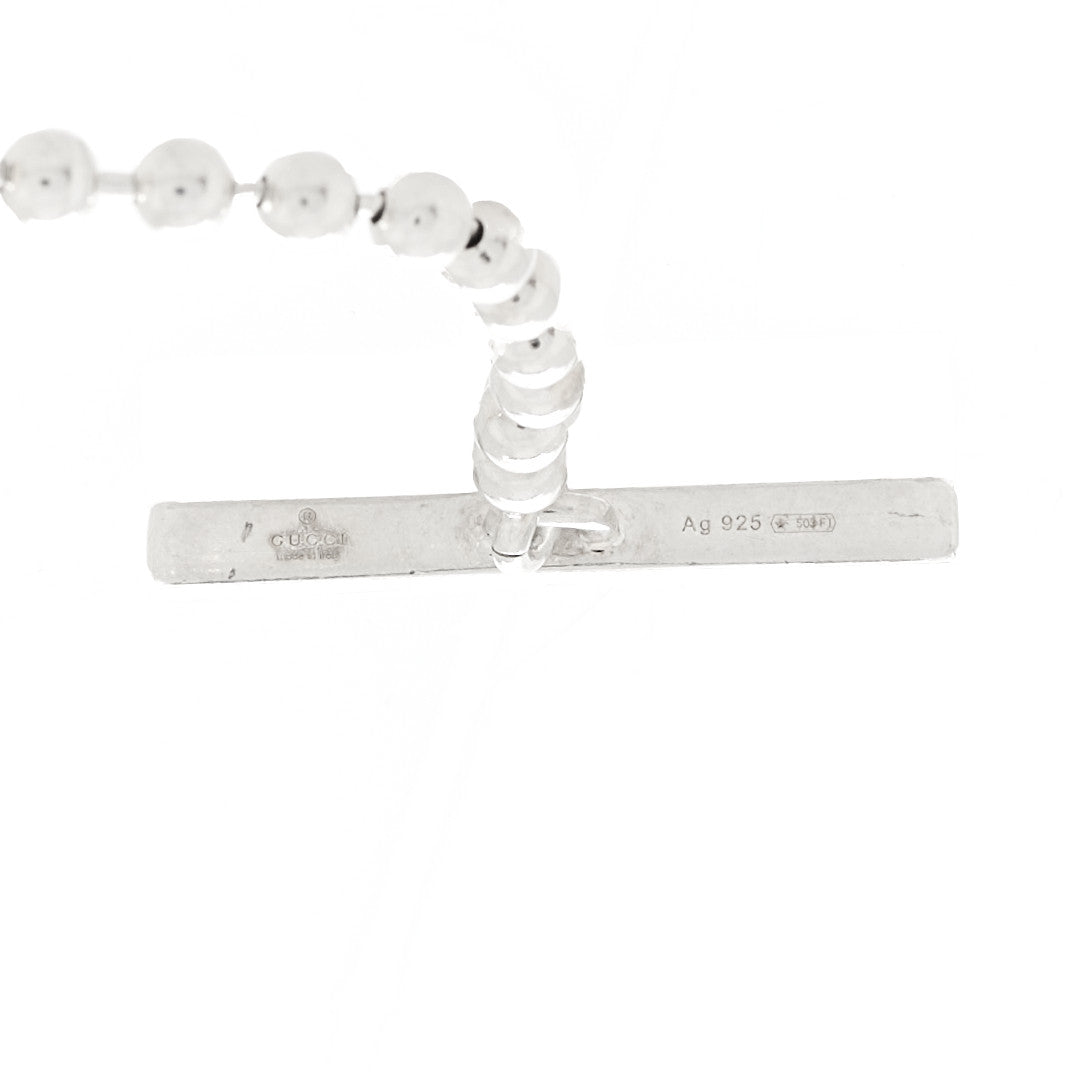 Sterling Silver Interlocking G Brit Toggle Necklace