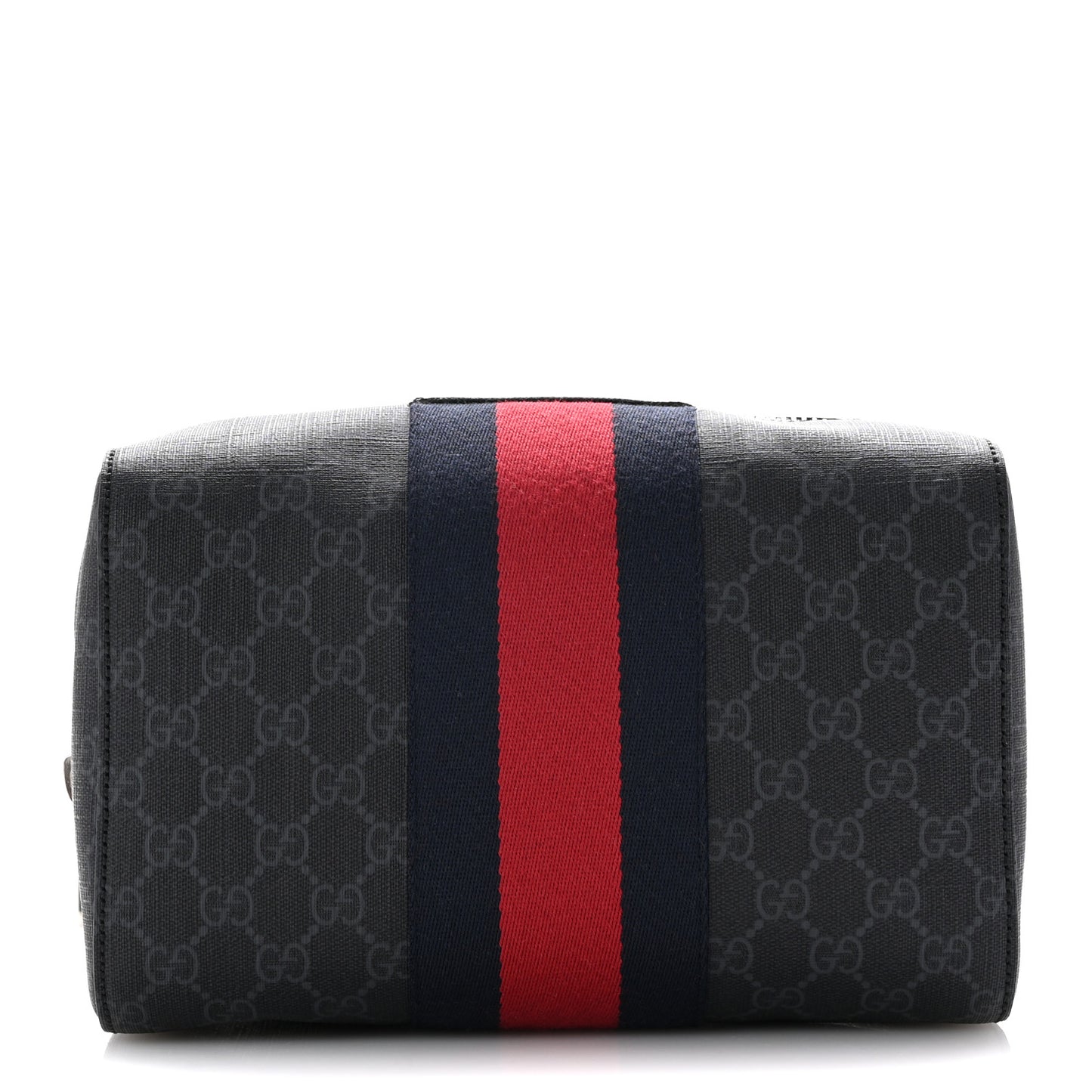 GG Supreme Monogram Web Toiletry Case Black Grey