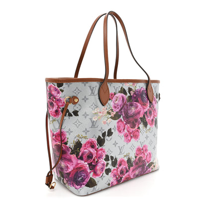 Louis Vuitton Metallic Monogram LV Garden Neverfull MM Silver 4 of 10